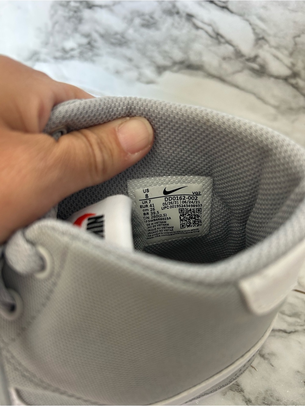 Nike | men’s size 8 women’s size 9.5 Court Legacy Canvas Mid US Wolf Grey/white - Picture 9 of 11